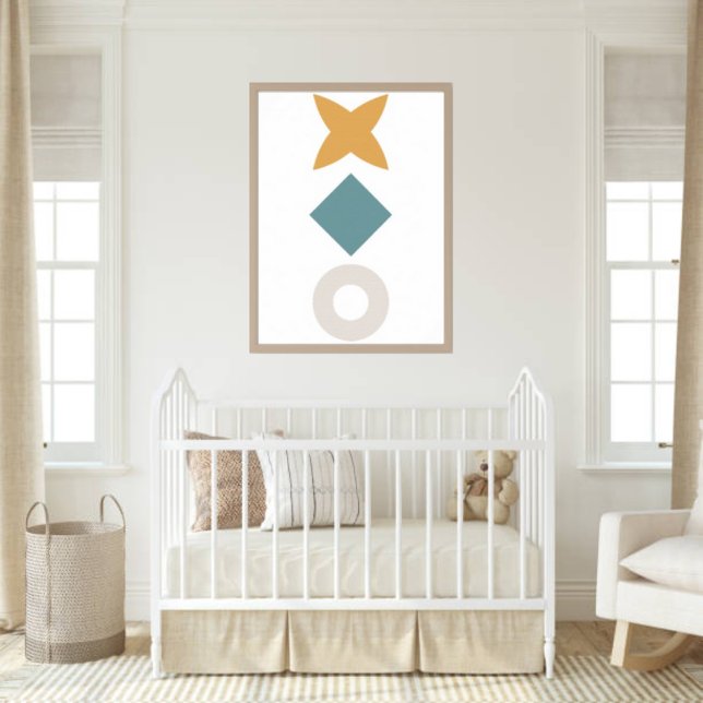 Póster Minimal Bauhaus Nursery Wall Art Poster (Neutral Bauhaus wall art for modern nurseries. Clean, warm, and timeless.)