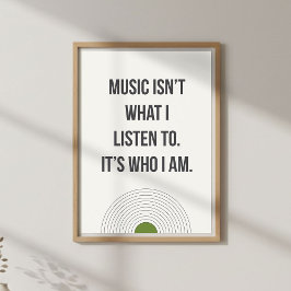 Póster Minimal Bedroom Decor. Music Lover Quote