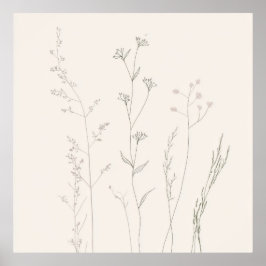 Póster Minimal Botanical Wall Art – Soft Spring 