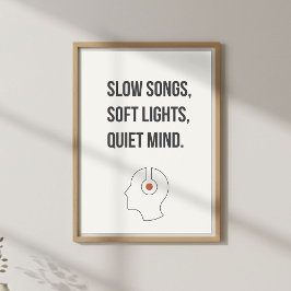 Póster Minimal Calm Quote. Relaxing Bedroom Decor