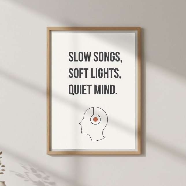 Póster Minimal Calm Quote. Relaxing Bedroom Decor (Subido por el creador)