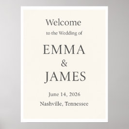Póster Minimal Elegant Wedding Welcome Sign | Editable 18