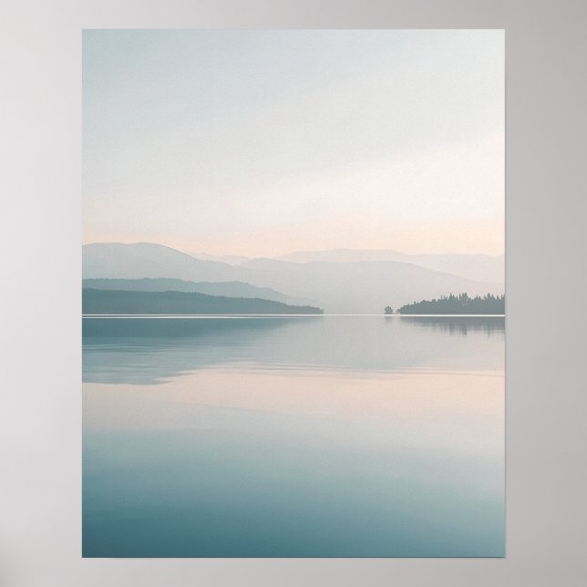 Póster Minimal Lake Reflection Wall Art (Frente)