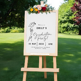 Póster Minimal Modern Line Art Graduation Welcome Sign