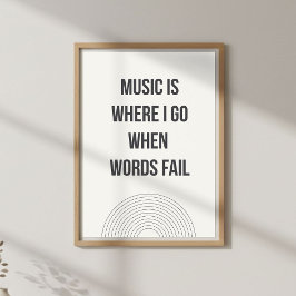 Póster Minimal music lover quote