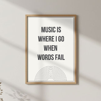 Póster Minimal music lover quote