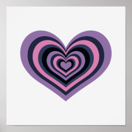 Póster Minimal Retro Heart Wall Art Poster