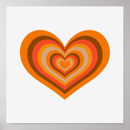 Póster Minimal Retro Heart Wall Art Poster
