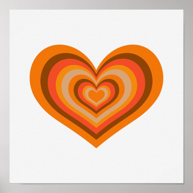 Póster Minimal Retro Heart Wall Art Poster (Frente)
