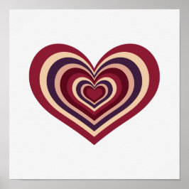 Póster Minimal Retro Heart Wall Art Poster