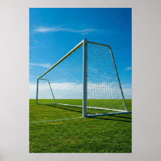 Póster Minimal Soccer Goal on Open Green Field