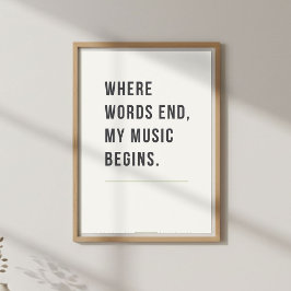 Póster Minimal Wall Art. Music Lover Bedroom Decor