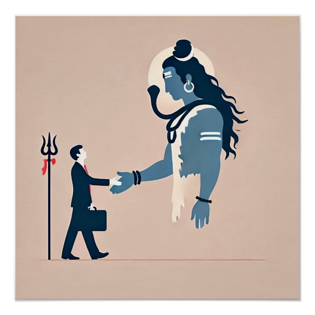 Póster minimalism image of an ordinary person greeting go (Anverso)