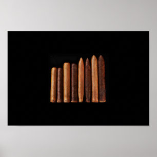 Póster Minimalismo al tabaco de cigarro cubano