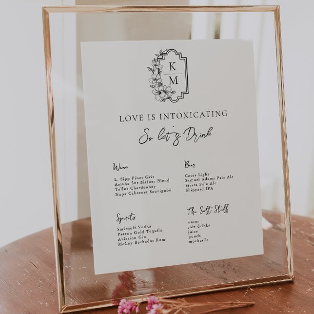 Póster Minimalismo Moderno | Menú de Bar de Boda (Subido por el creador)