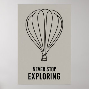 Póster Minimalismo moderno Nunca dejes de explorar