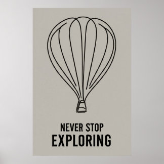 Póster Minimalismo moderno Nunca dejes de explorar