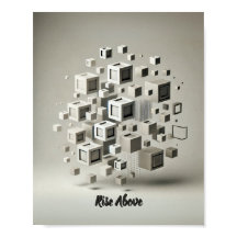 Minimalismo monocromo: resumen de cuadrados flotan