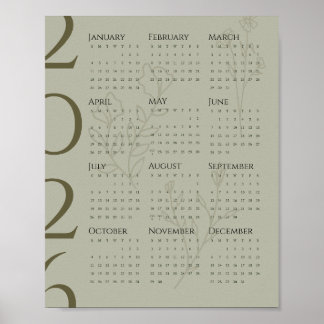 Póster Minimalist 2026 Calendar Poster