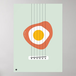 Póster Minimalist Abstract Egg poster with Bass design