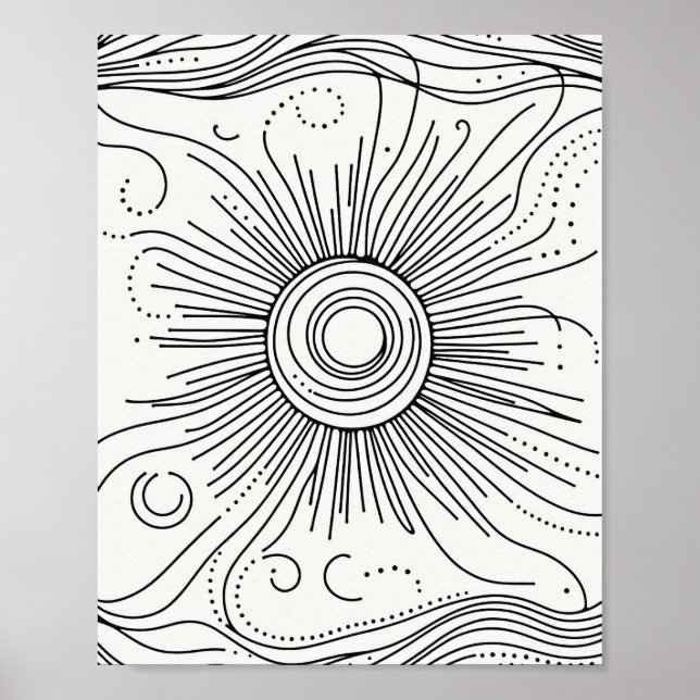 Póster Minimalist Abstract Sun Art Poster (Frente)