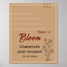 Póster Minimalist Baby In Bloom Wildflower Baby Welcome