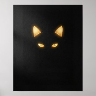 Póster Minimalist Black Cat Art Print
