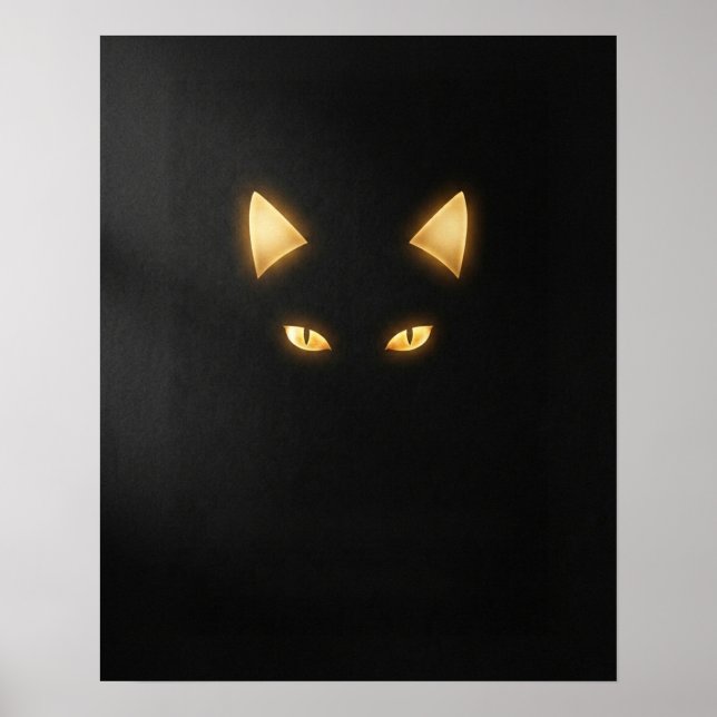 Póster Minimalist Black Cat Art Print (Frente)
