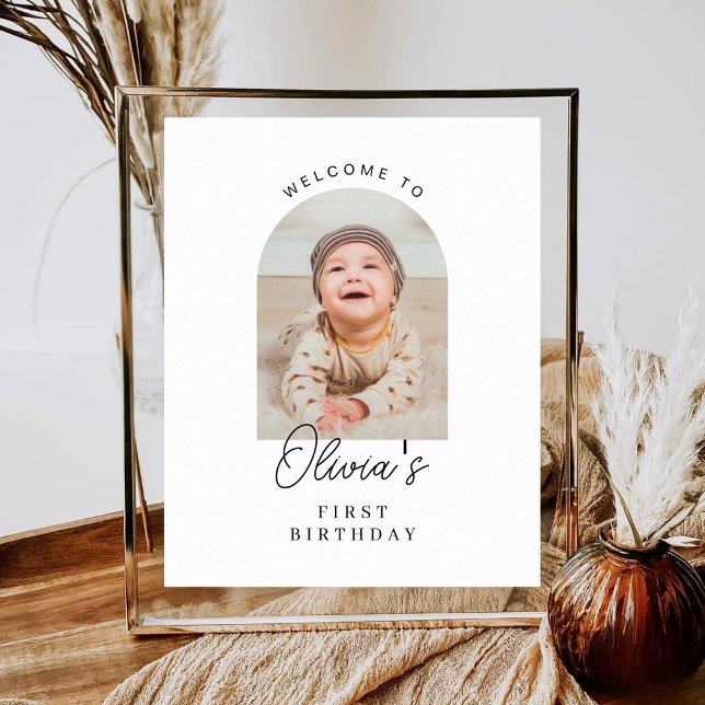 Póster Minimalist Boho Boy Girl ANY AGE Birthday Welcome (Subido por el creador)