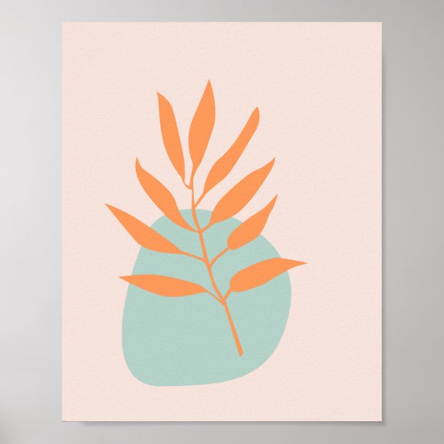 Póster Minimalist Boho Pastel Floral Abstract Art (Frente)