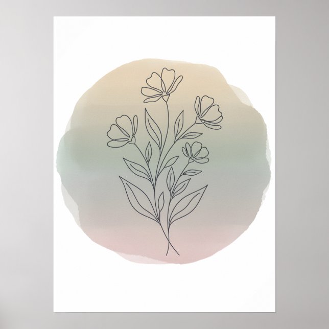 Póster Minimalist Botanical Line Art Poster (Frente)