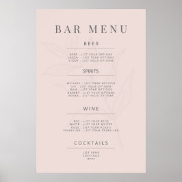 Póster Minimalist Botanical Wedding Sign Poster