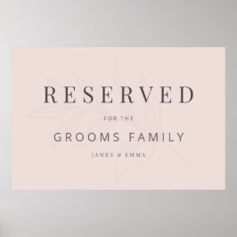 Póster Minimalist Botanical Wedding Sign Warm Blush