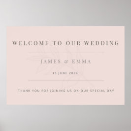 Póster Minimalist Botanical Wedding Warm Blush