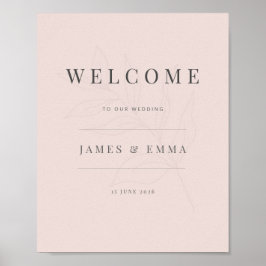Póster Minimalist Botanical Welcome Sign | Warm Blush