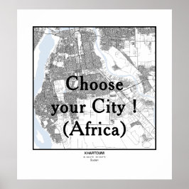 Póster Minimalist City Maps Poster Line Art AFRICA