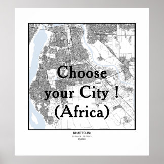 Póster Minimalist City Maps Poster Line Art AFRICA