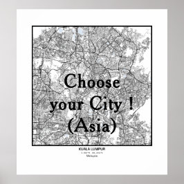 Póster Minimalist City Maps Poster Line Art ASIA