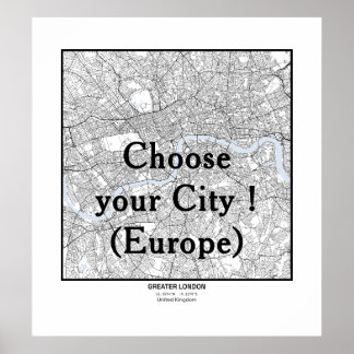 Póster Minimalist City Maps Poster Line Art EUROPE
