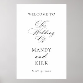 Póster Minimalist Elegant Wedding Welcome Sign | Modern 