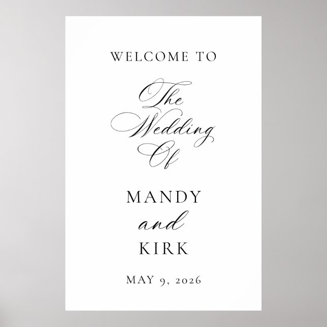 Póster Minimalist Elegant Wedding Welcome Sign | Modern  (Frente)