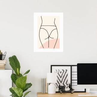 Póster Minimalist Female Body Line Art Poster | Abstract