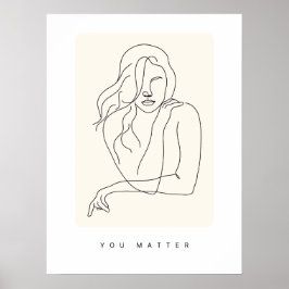 Póster Minimalist Female Line Art Poster | Abstract Woman