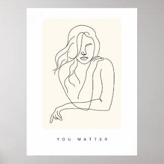 Póster Minimalist Female Line Art Poster | Abstract Woman