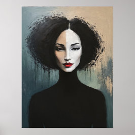 Póster Minimalist Feminine Portrait Painting