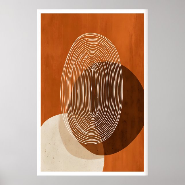 Póster Minimalist Geometric Wall Art - Flowing Lines in (Frente)