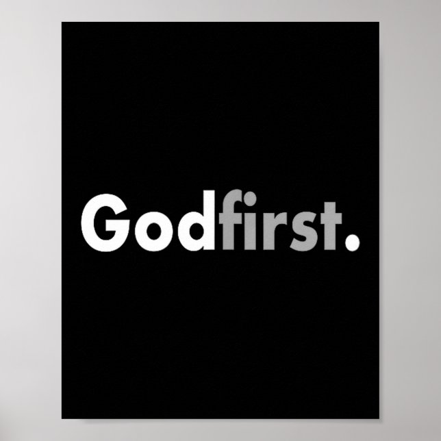 Póster Minimalist God First Simple Christian  (Frente)