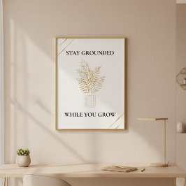 Póster Minimalist Gold Botanical Quote Print Poster