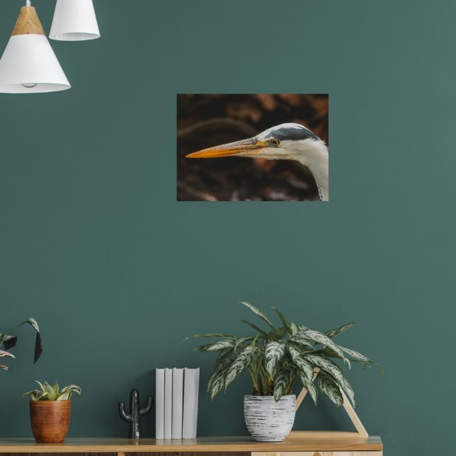 Póster Minimalist Grey Heron Profile Fine Art Print (Salón 1)
