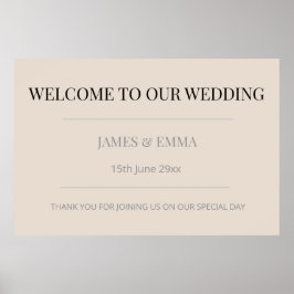 Póster Minimalist Horizontal Wedding Soft Latte
